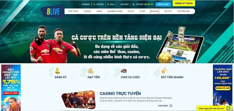 8Live – Sân chơi cá cược bóng đá, lô đề online đẳng cấp và chuyên nghiệp