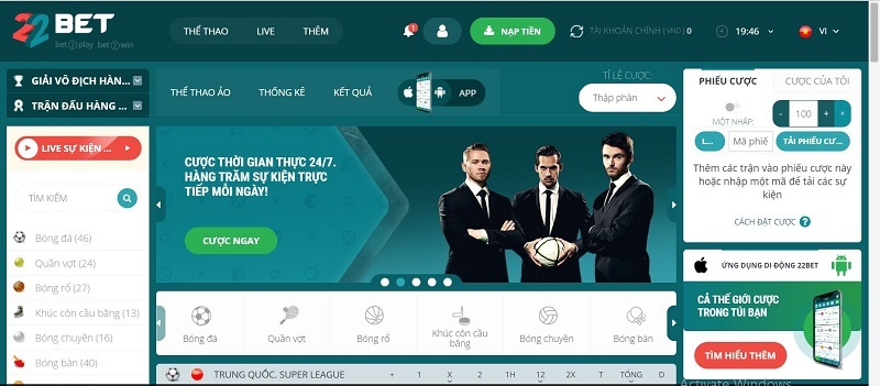 22Bet - Đẳng cấp nhà cái cá cược của game thủ Việt
