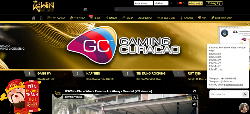 K9 WIN - Sân chơi cá cược hấp dẫn nhiều cao thủ ghé thăm